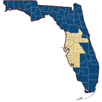 We serve a number of counties in Florida